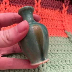 Small Blue Pottery Bud Vase